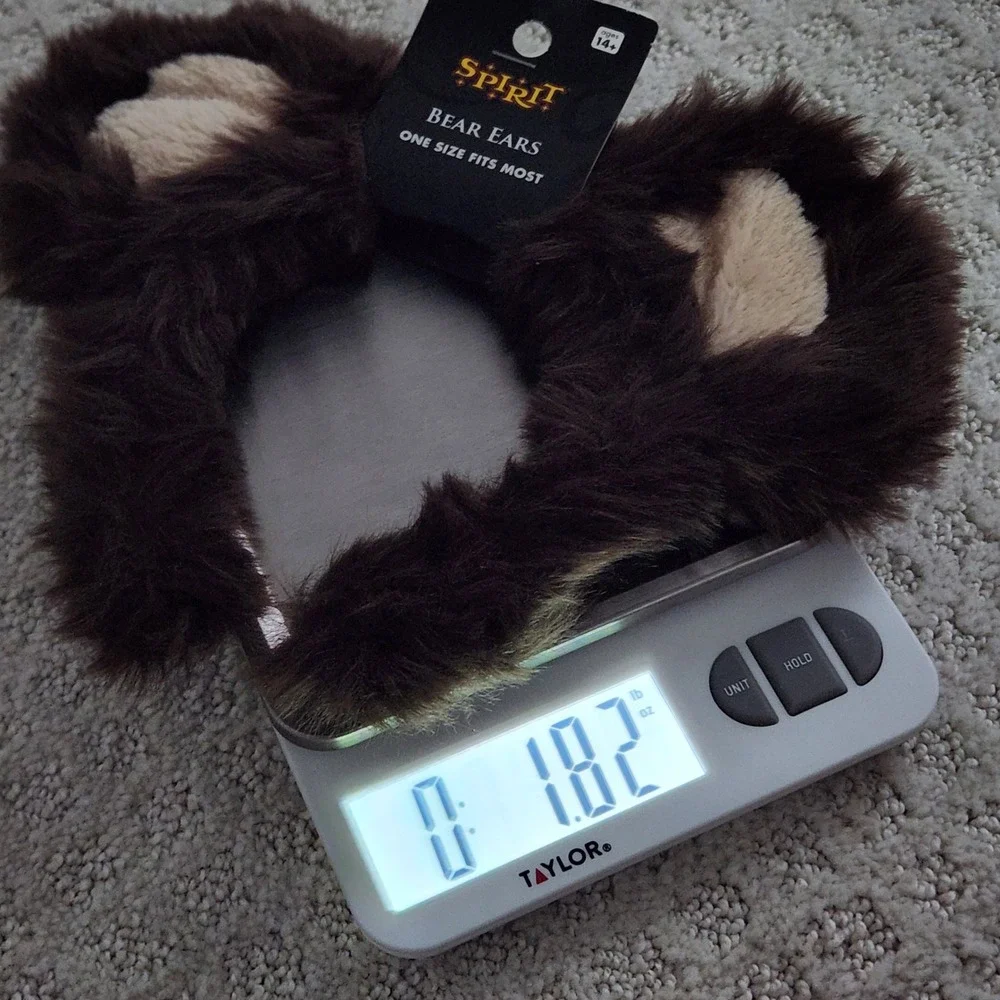 NEW‎ Spirit Halloween Brown Faux Fur Bear Ears Headband Costume Accessory OS